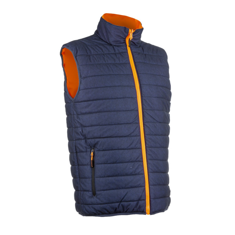Gilet froid - YORU - Réversible Ripstop 100% PES + Bandes segmentées - Orange HV/Marine - COVERGUARD | 5YOR170