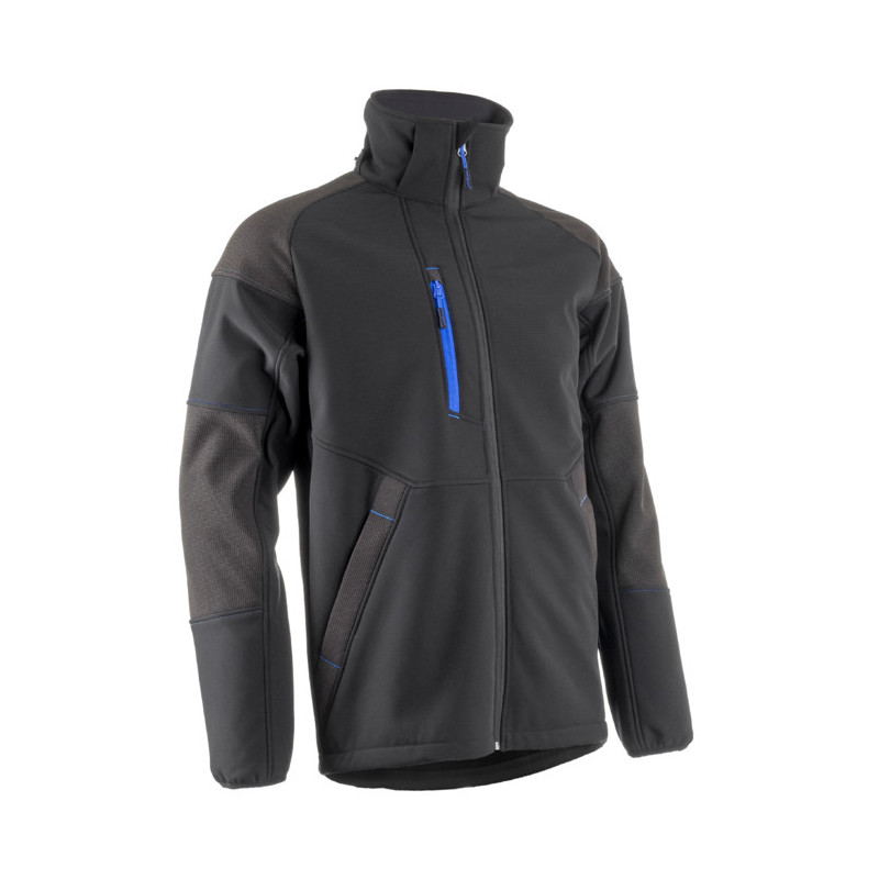 Veste Softshell - YUKI II - Ripstop 94% PES/6% EA + TPU membrane + Polaire - 350g/m2 - Noir/Bleu - COVERGUARD | 5YKY010