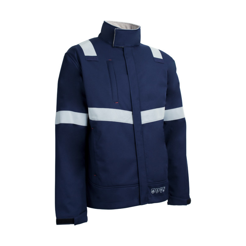 Veste softshell FR - TUISTO - 100% PES + PU Membrane + Polaire 320g/m2 - Marine - COVERGUARD | 5TUI120