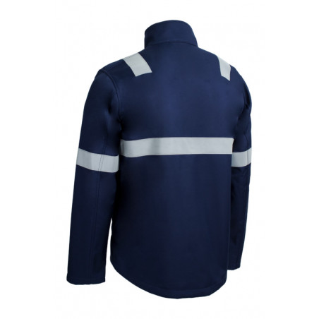Veste softshell FR - TUISTO - 100% PES + PU Membrane + Polaire 320g/m2 - Marine - COVERGUARD | 5TUI120