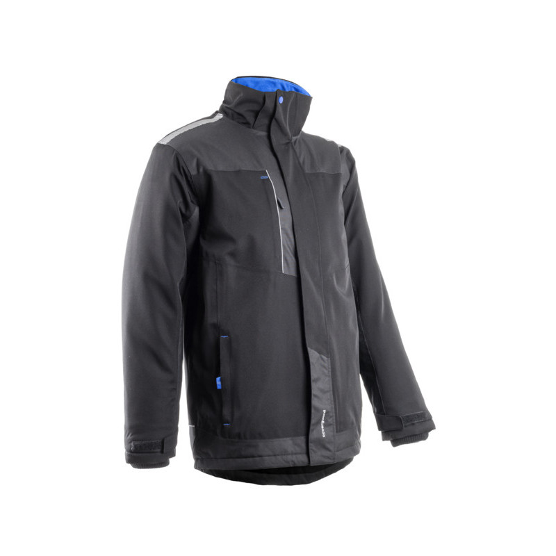 Parka - TAMIA - 94% PES/6% EA + TPU membrane + Matelassage 120g/m2 + Doublure polaire 140g/m2- Noir/Bleu - COVERGUARD | 5TAM010