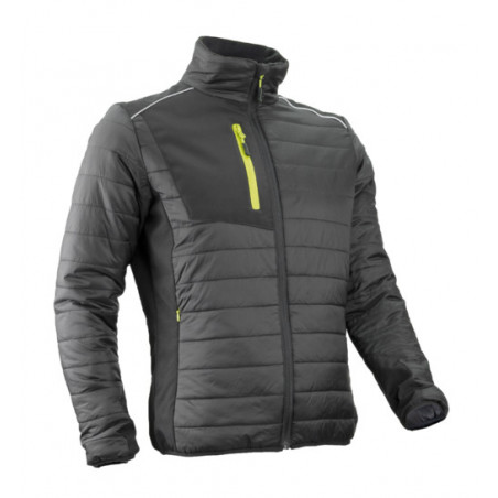 Veste thermique - SUMI - Ripstop 100% PA + Matelassage Sorona 100g/m2 + Softshell - Noir/Lime - COVERGUARD | 5SUM010
