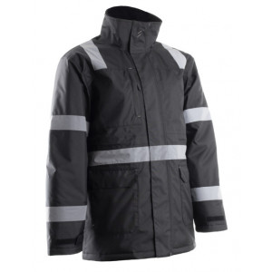 Parka - SECURITE - 300D Oxford enduit PU 100% PES + Matelassage 160g/m2 + Bandes réflectives - Noir - COVERGUARD | 5SEC010