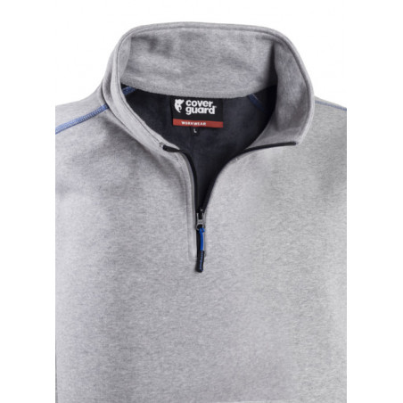 Sweat - ORCKA - Molleton 70% CO/30% PES + TPU membrane + Micromink 520g/m2 - Gris chiné clair - COVERGUARD | 5ORC550