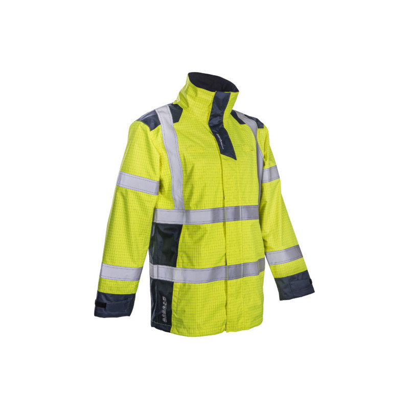 Parka de pluie - NOTT - 100% PES 300D oxford enduit PU + 100% Coton  160g/m2 - Jaune HV/marine - COVERGUARD | 5NOT16
