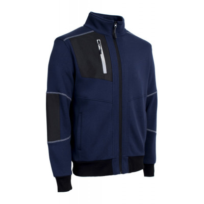 Veste thermique - MIKAN - Molleton 70% CO/30% PES 300g/m2 + Empiècements Ripstop - Marine/Réfléchissant - COVERGUARD | 5MIK120