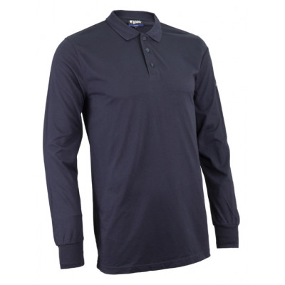 Polo manches longues - LAURITS - 60% Modacrylique/39% Coton/1% Fibre antistatique 180g/m2 UPF 50 - Marine - COVERGUARD | 5LAU120