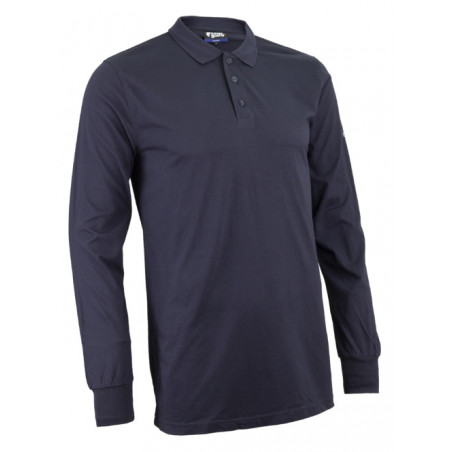 Polo manches longues - LAURITS - 60% Modacrylique/39% Coton/1% Fibre antistatique 180g/m2 UPF 50 - Marine - COVERGUARD | 5LAU120