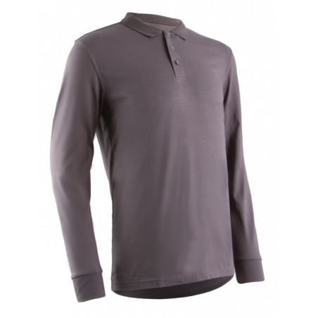 Polo manches longues - LAURITS - 60% Modacrylique/39% Coton/1% Fibre antistatique 180g/m2 UPF 50 - Gris - COVERGUARD | 5LAU050