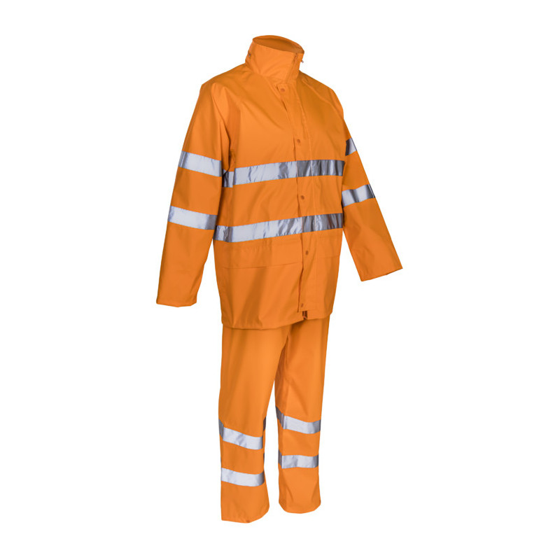 Ensemble de pluie - KAWA - 150D Oxford 100% PES enduit PU 140g/m2 - Orange HV - COVERGUARD | 5KAW170
