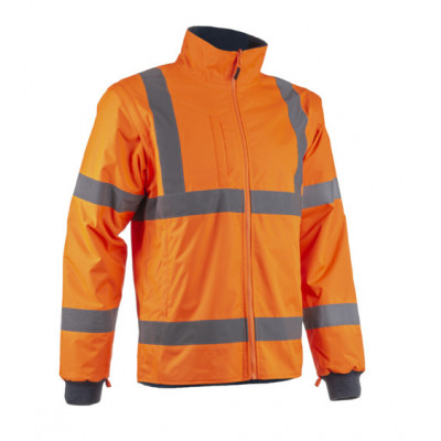 Veste 2/1 - KAZAN - 300D Oxford 100% PES enduit PU + Doublure polaire 280g/m2 - Orange HV/Marine - COVERGUARD | 5KAJ170