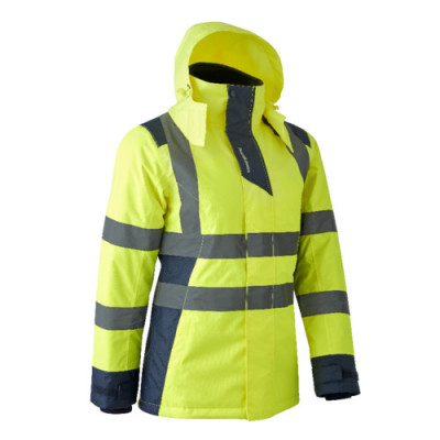 Parka femme - HORA - 300D Oxford 100% PES enduit PU + Matelassage 160g/m2 - Jaune HV/Marine - COVERGUARD | 5HOR160