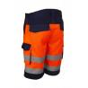 Bermuda - HIBANA - 60% CO/40% PES 270g/m2 + Stretch - Orange HV/Marine - COVERGUARD | 5HBS170