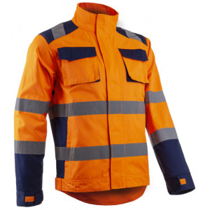 Veste - HIBANA - 60% CO/40% PES 270g/m2 + Stretch - Orange HV/Marine - COVERGUARD | 5HBJ170