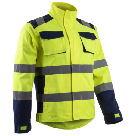 Veste - HIBANA - 60% CO/40% PES 270g/m2 + Stretch - Jaune HV/Marine - COVERGUARD | 5HBJ160