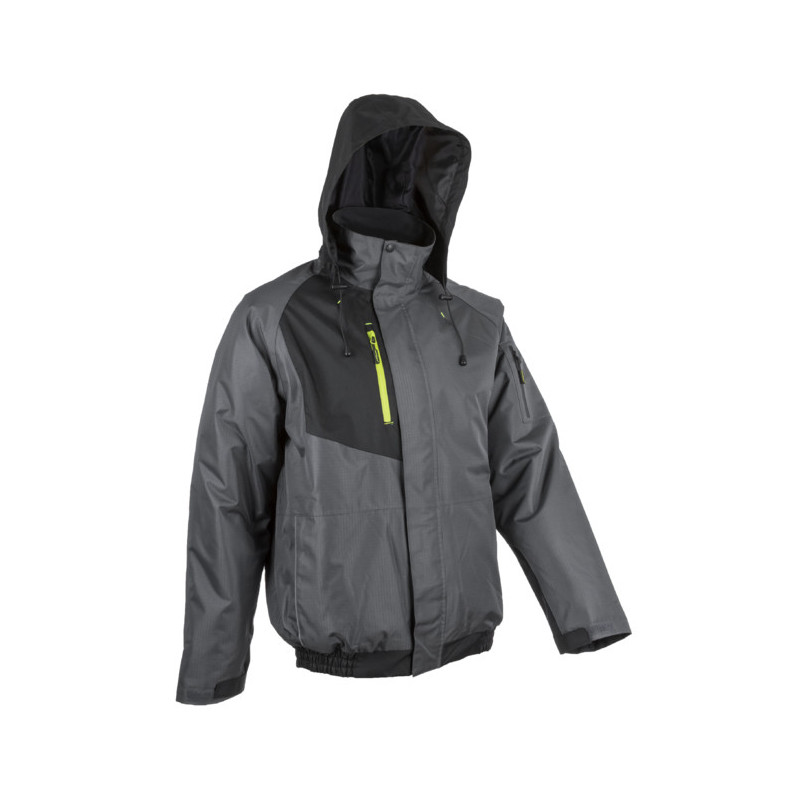 Blouson - GOMA - Ripstop 100% PES enduit PVC + Matelassage 180g/m2 - Gris/Lime - COVERGUARD | 5GOM450