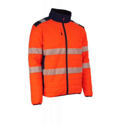 Veste thermique - FLAKE - 100% PES stretch mécanique 150D - Orange HV/Marine - COVERGUARD | 5FLA170