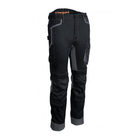 Pantalon - BARU - 60% CO/40% PES 270g/m2 + Stretch + Oxford - Noir/Citrouille - COVERGUARD | 5BRP010