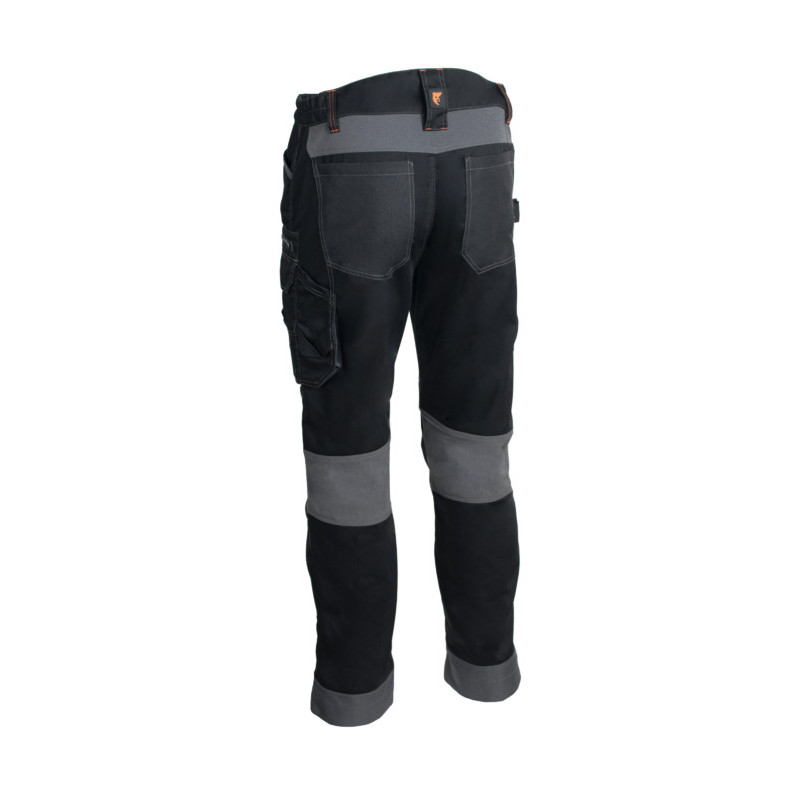 Pantalon - BARU - 60% CO/40% PES 270g/m2 + Stretch + Oxford - Noir/Citrouille - COVERGUARD | 5BRP010