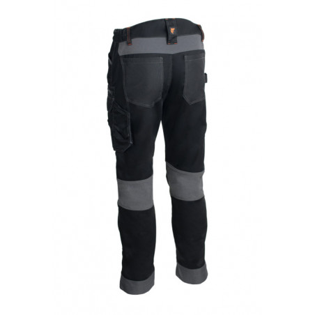 Pantalon - BARU - 60% CO/40% PES 270g/m2 + Stretch + Oxford - Noir/Citrouille - COVERGUARD | 5BRP010