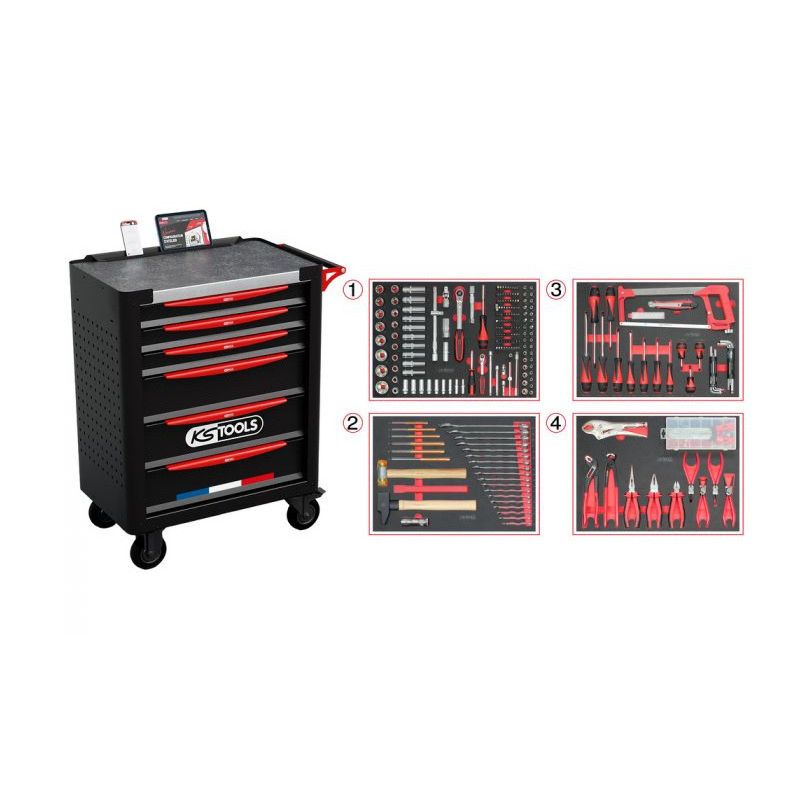 Servante 6 tir France 265 pcs - KSTOOLS | 824.6536F
