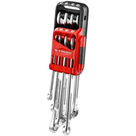 Jeu de 8 clés mixtes longues OGV GRIP 441 (8 à 19 mm) sur étui JP - FACOM | 441.JP8GRPPB