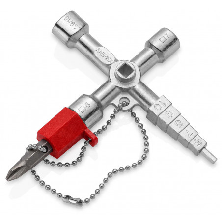 Profi-Key Clé pour systèmes de fermeture standard - 90mm - Poignées longues - KNIPEX | 001104