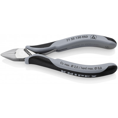 Pinces coupantes de côté pour l’électronique ESD avec gaines bi-matière 130 mm - KNIPEX | 7732130ESD