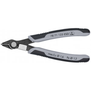 Pince coupante de précision Super Knips® 125mm Ressort - Bi-matière - ESD - KNIPEX | 7871125ESD