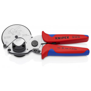 Coupe-tubes multicouches / PE - Ø 26mm max - sans déformation grâce à sa molette - KNIPEX | 902525