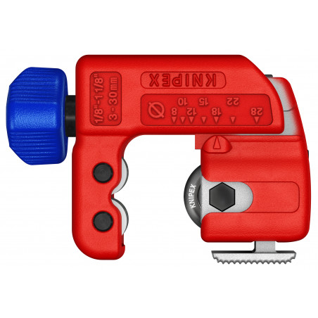 Coupe-tubes TubiX® S syst. QuickLock - 77mm - Ø 3-30 mm épaisseur max 2 mm - SC - KNIPEX | 903101