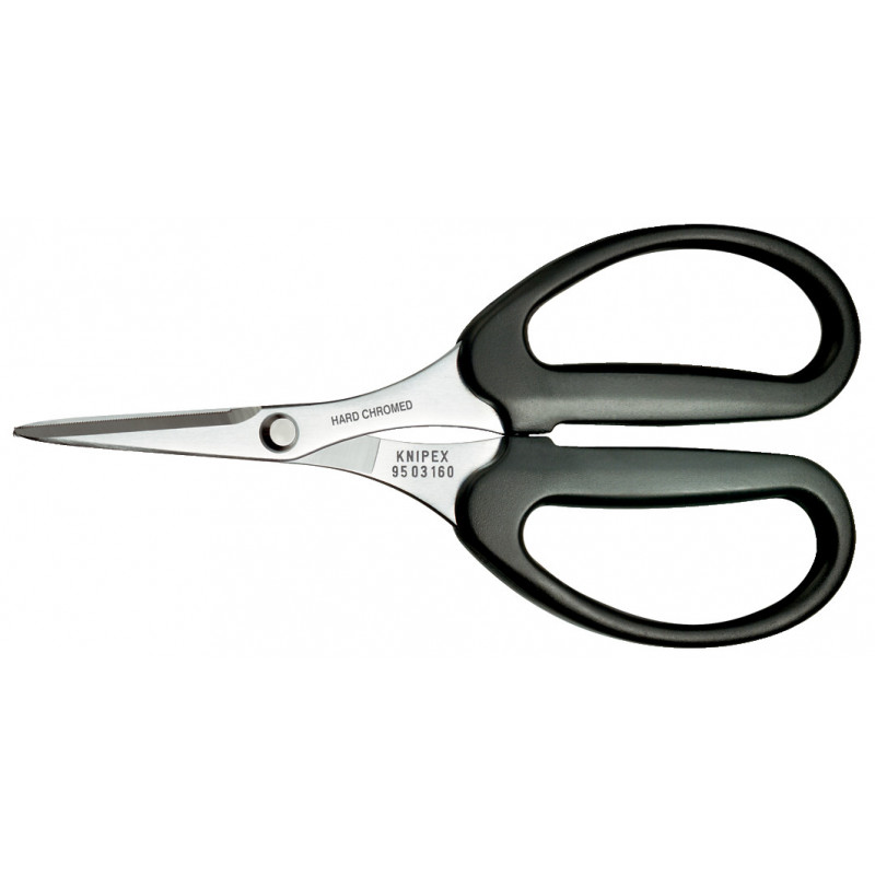 Ciseaux pour fibres en KEVLAR® - 160mm - Chromé - Gainage PVC - KNIPEX | 9503160SB