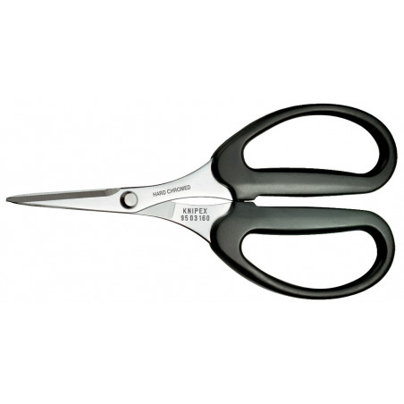 Ciseaux pour fibres en KEVLAR® - 160mm - Chromé - Gainage PVC - KNIPEX | 9503160SB