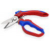 Ciseaux d'électricien - Fonction sertissage d'embouts - Oeillet antichute - KNIPEX | 950520SB