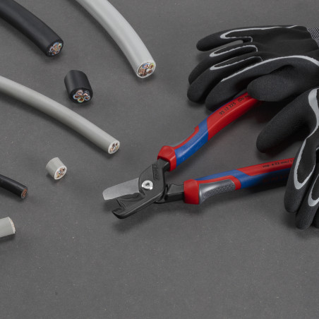 Coupe-câbles StepCut XL - 225mm - Tri-matière - Bruni - Cu / Al Ø23mm/120mm² - KNIPEX | 9512225