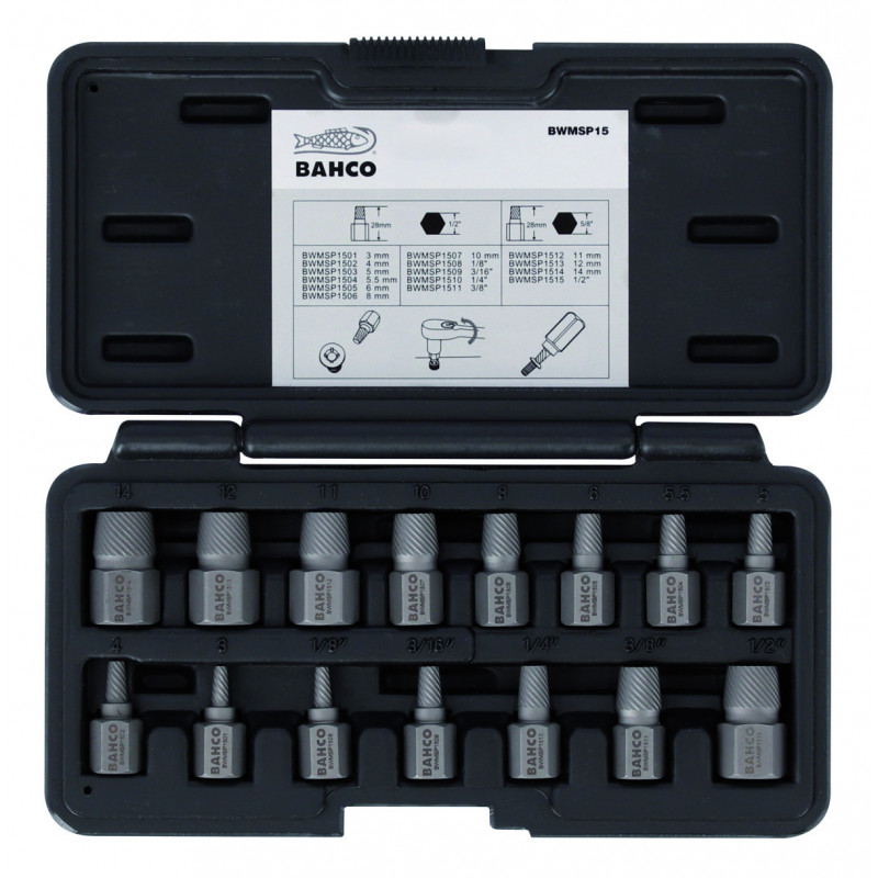 JEU 15 EXTRACTEURS DE GOUJONS - Bahco | BWMSP15