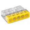 Borne WAGO 2273 - 5 x 0,5 à 2,5mm² Transp. / Jaune, Boîte de 20 - Wago | 2273-205