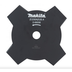 Lame pour Débroussailleuse Makita 4 dents Ø 230mm, Alésage 25,4mm, Makita | D-66008