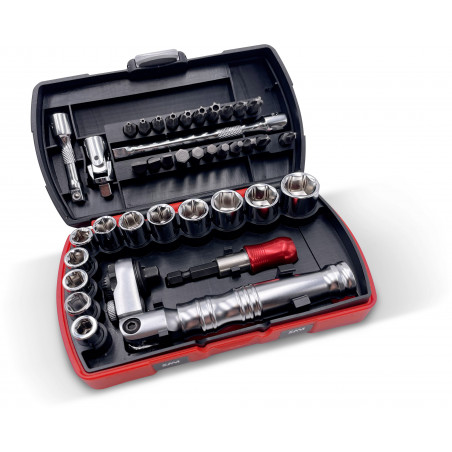 COFFRET DOUILLES 39 OUTILS 1/4'' AVEC CLIQUET TELESCOPIQUE - SAM | 73-R39-2