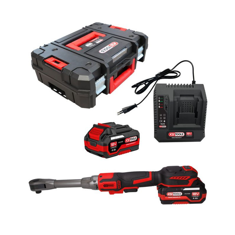 Coffret clé à rochet 1/2'' 18 V, 2 batteries et chargeur KSTOOLS | 515.4740F