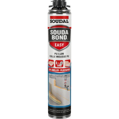 Mousse adhésive SOUDABOND EASY Pistolable [Gun Vis] Orange Aérosol 750 ML - SOUDAL | 121734