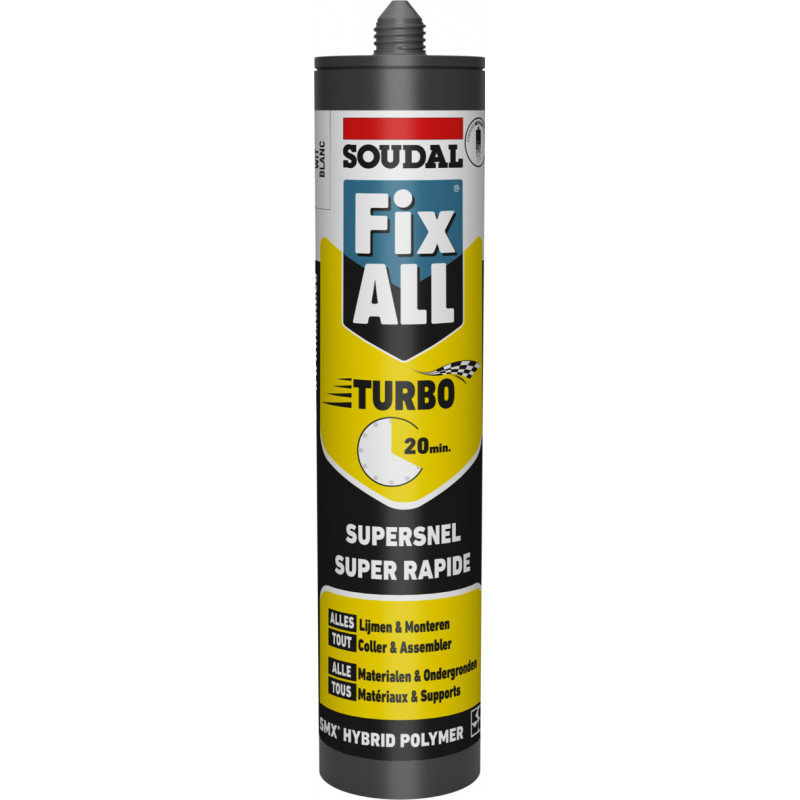 Mastic polymère Fix ALL "Turbo" Blanc Cartouche 290 ML - SOUDAL | 121923
