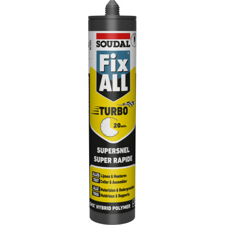 Mastic polymère Fix ALL "Turbo" Blanc Cartouche 290 ML - SOUDAL | 121923
