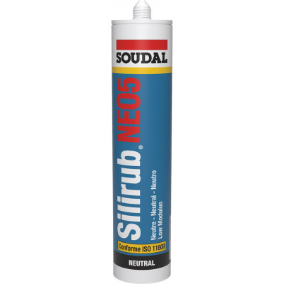 Mastic silicone SILIRUB NEO5 pour façades et vitrage - 300 ml - gris anthracite - SOUDAL | 126517
