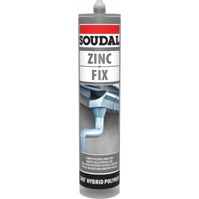 Mastic polymère ZINC FIX Gris Zinc Cartouche 290 ML - SOUDAL | 134631