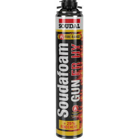 Mousse Polyuréthane SOUDAFOAM FR HY Pistolable [Gun Vis Duravalve] Aérosol 750 ML - SOUDAL | 146750