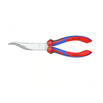 Pince de mécanicien 200mm - Becs 1/2 ronds décalés striés - Bi-matière - Chromée - KNIPEX | 38 35 200