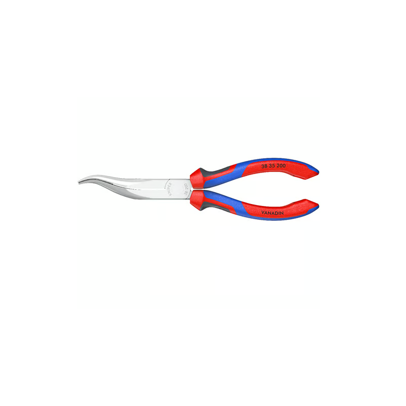 Pince de mécanicien 200mm - Becs 1/2 ronds décalés striés - Bi-matière - Chromée - KNIPEX | 38 35 200