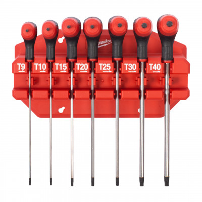 SET DE CLÉS MALES TORX POIGNÉE EN T AVEC CAPSULE DE FRAPPE  7 PCS - Milwaukee | 4932498690