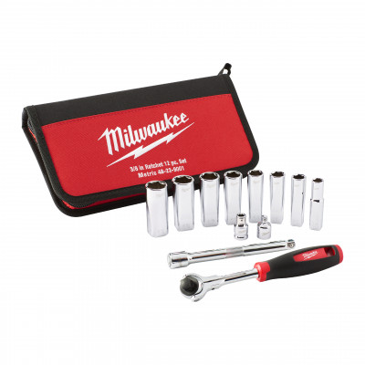 SET CLÉS ET DOUILLE 3/8" 12 PCS  - Milwaukee | 4932501196
